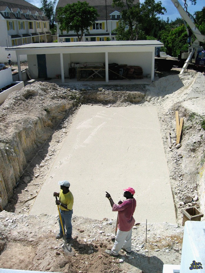 "Do you think this is big enough Frank?" Trust us, setting a fiberglass swimming pool is more scientific than dumb luck. We use very specific spec sheets (at the bottom of this post) to determine exact depth dimensions. We follow these dimensions to the "T" to ensure the pool is properly level when set.