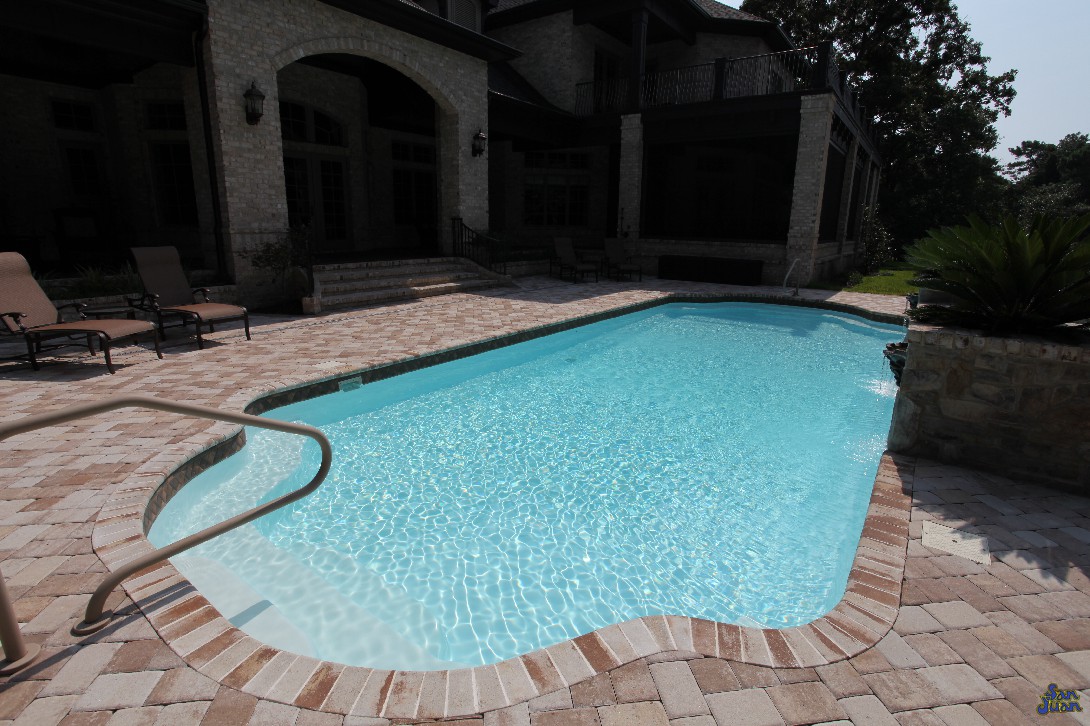 The Phoenix Swimming Pool sports a dual set of entry steps. As mentioned above, we have access to various artistic handrails. These boost the safety and design of your pool design. We offer both standard Stainless Steel options as well as Salt Friendly!