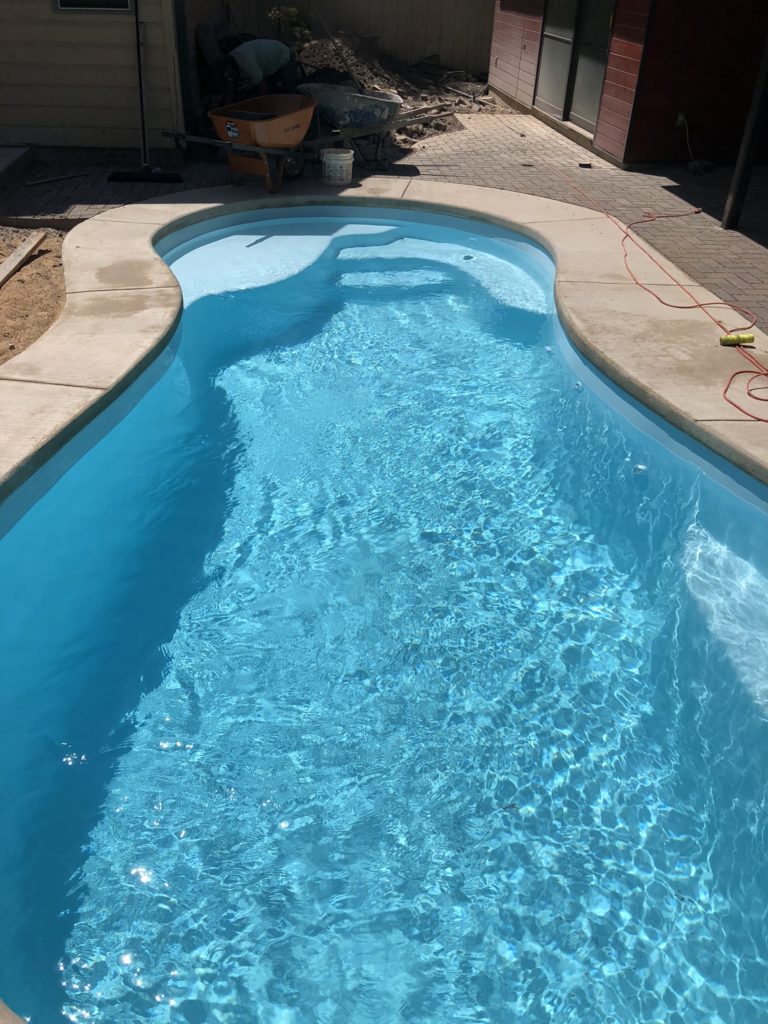 The Sundial fiberglass pool is a perfect entertainment pool for small gatherings. The overall gallons size of 6,600 gallons which means its easy to maintain the water chemistry and small enough for a few people to enjoy in close proximity. 