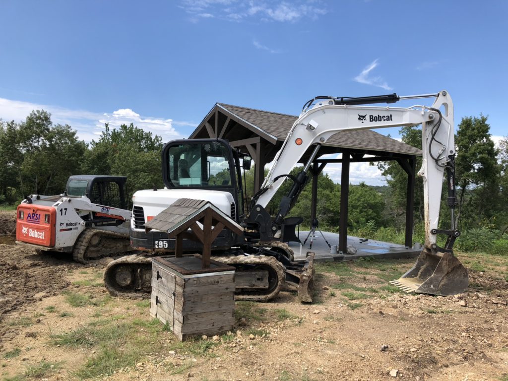 We're always on the job and working to install our next fiberglass pool shell!