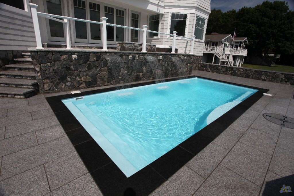 The Wylela is a beautiful fiberglass swimming pool! It's rectangular shape makes it an exceptional product for lap swimming & water aerobics. Secondly, it's modest length of 25' allows it to fit into nearly any sized backyard!