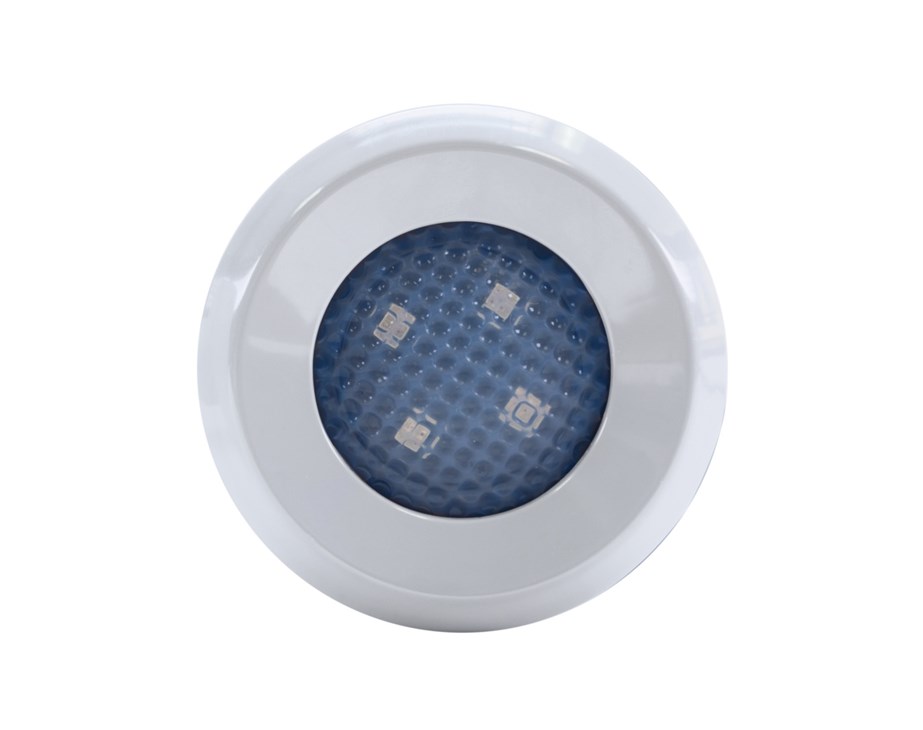 The Treo Light, manufactured by SR Smith is a great product for all of our fiberglass swimming pools. This tiny light is barely noticeable once installed. It also generates a brilliant show of LED colors and can be controlled from a handheld remote. 