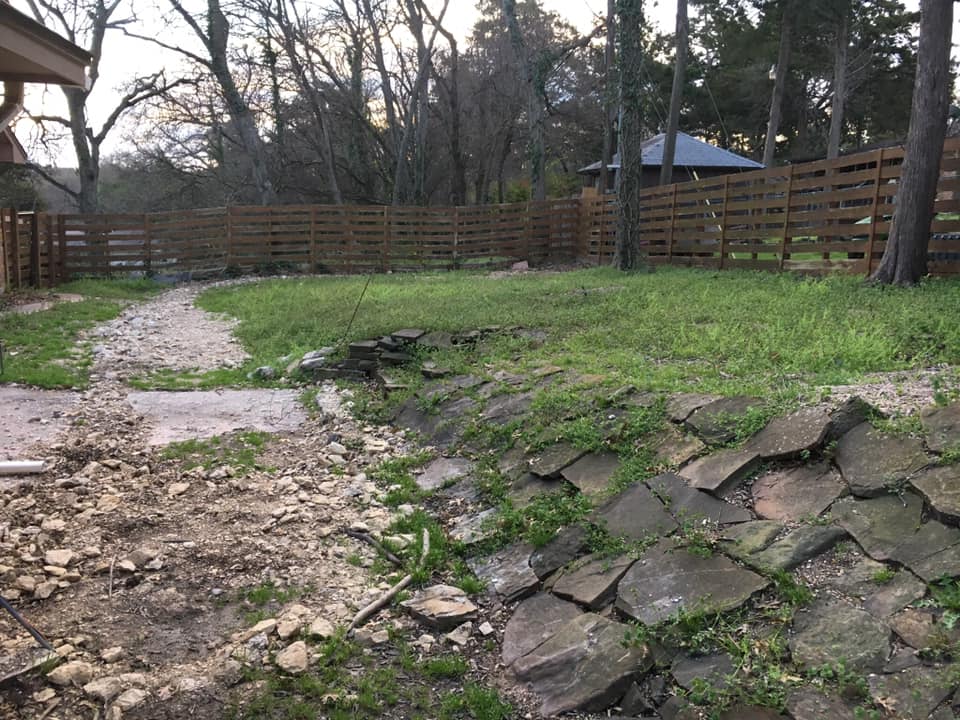 This backyard was riveted with uneven surfaces and bedrock. This presented a lot of challenges but also a great opportunity to show the skills of our installation crews! 